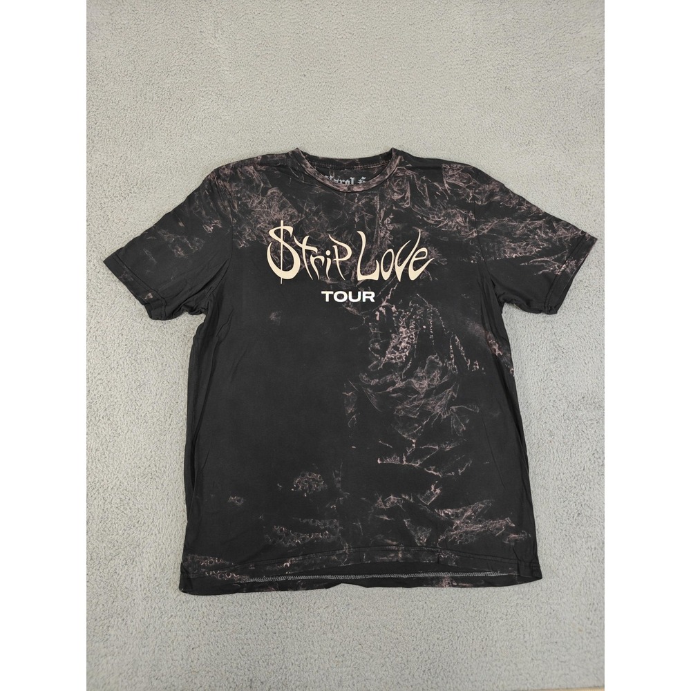 Karol G Strip Love Tour Shirt Mens 2XL Black Bleach Tie Dye‎ Concert 2022 Music